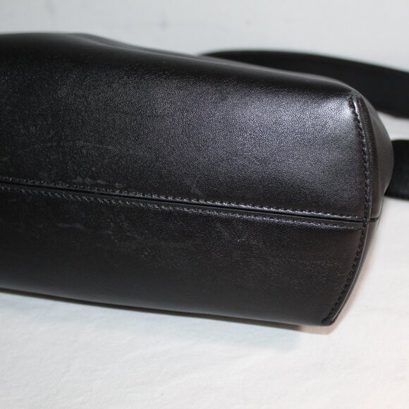 Fendi Asymmetrical Push Lock Frame Shoulder Bag Black Leather - Picture 5 of 11